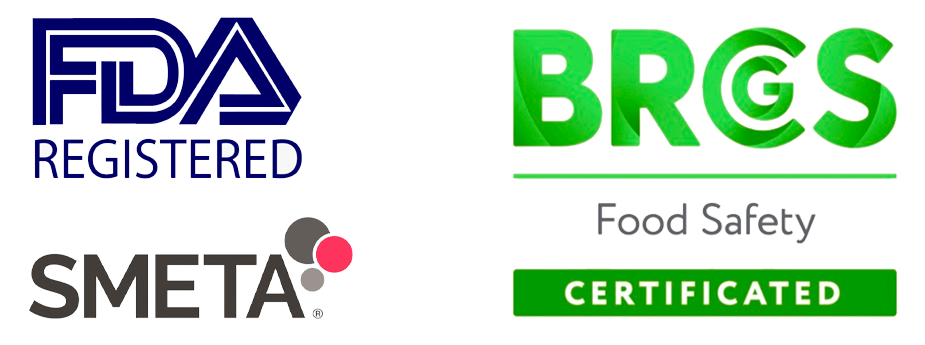 Empresa maquiladora de procesado y envasado de alimentos registrada ante la FDA, certificada BRC y auditada por SMETA